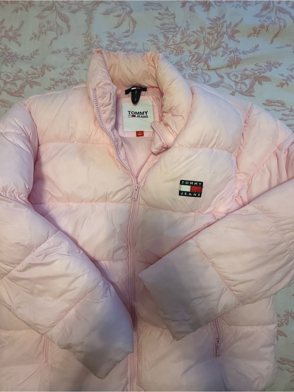 Tommy Hilfiger Light Pink Quilted Puffer Jacket